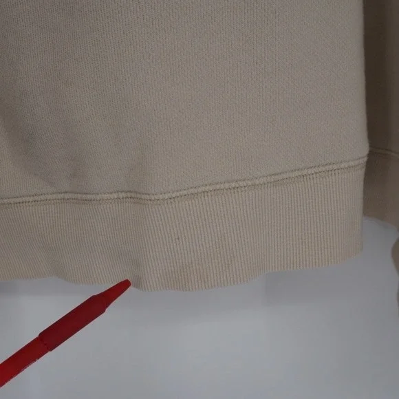 Free People Ombre Dip Dye V-Neck Sweatshirt Peach Cream XS Cotton Pullover - Picture 12 of 12